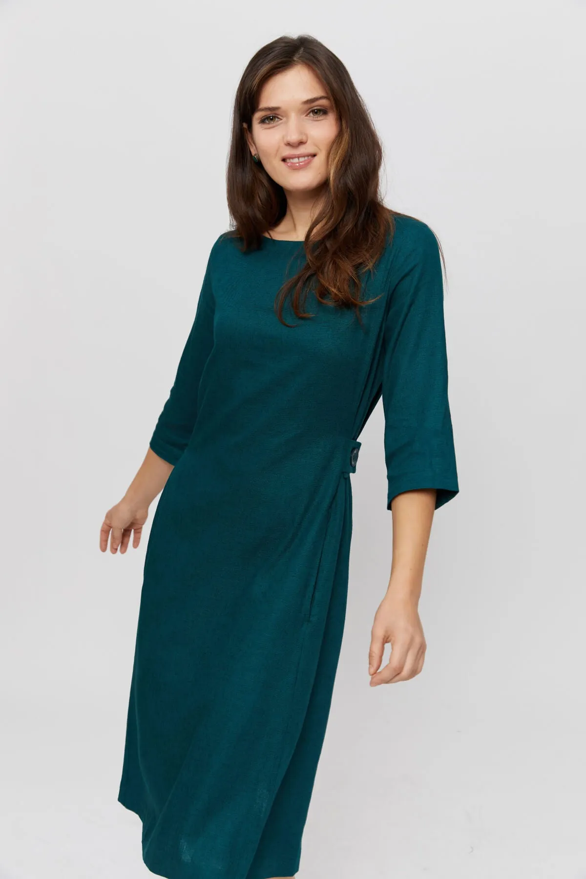 Emilia | Midi A-line Dress in Green