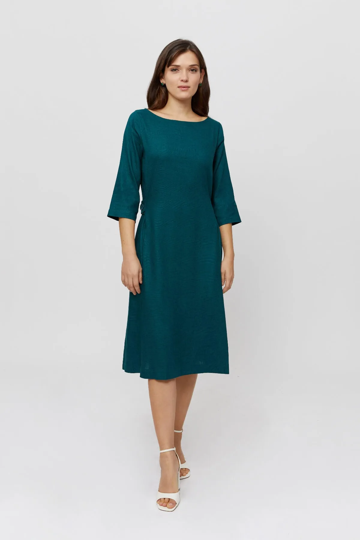Emilia | Midi A-line Dress in Green