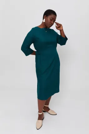 Emilia | Midi A-line Dress in Green
