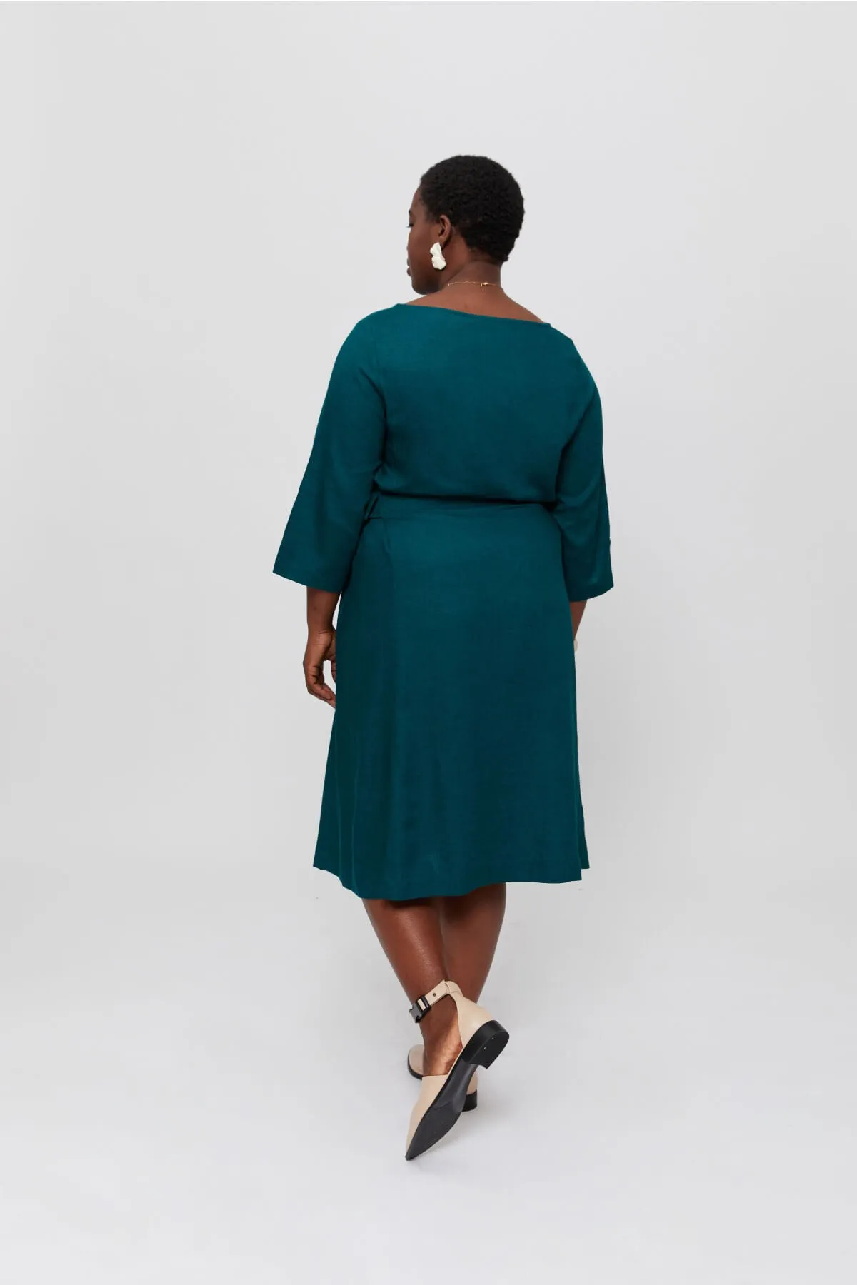 Emilia | Midi A-line Dress in Green