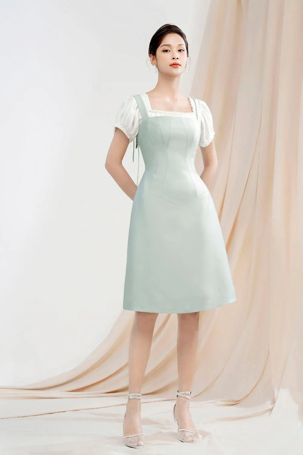 Emma A-line Strappy Polycotton Knee-length Dress