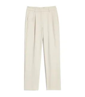 Extra High-Waisted Pleated Taylor Trouser Wide-Leg Pants for Women Silver Gray
