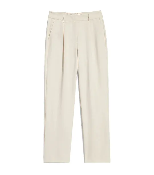 Extra High-Waisted Pleated Taylor Trouser Wide-Leg Pants for Women Silver Gray