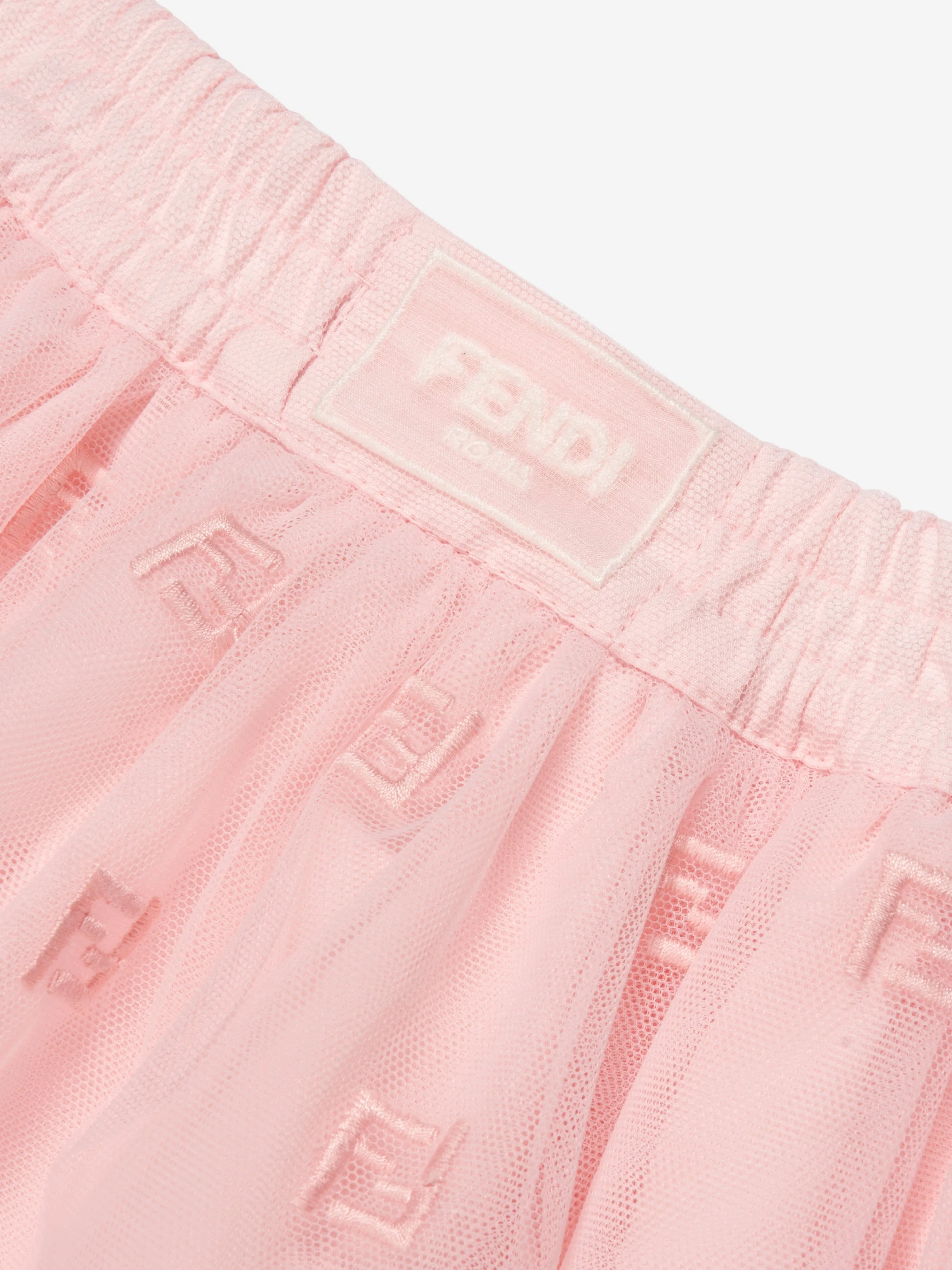 Fendi Baby Girls Embroidered Tulle Skirt in Pink