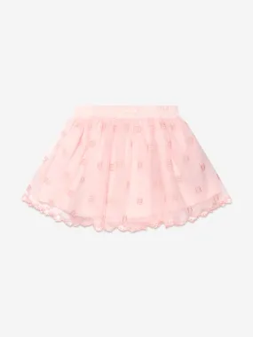 Fendi Baby Girls Embroidered Tulle Skirt in Pink