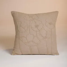 Flora Doodle Embroidered Cushion Cover