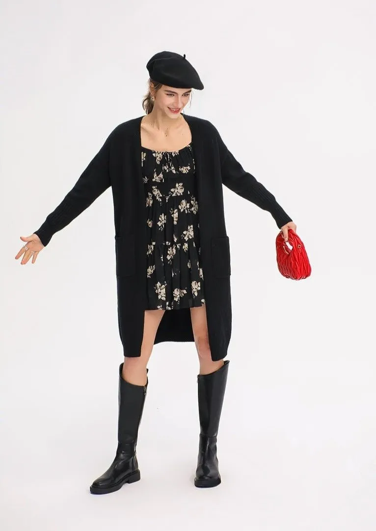FLORAL LONG SLEEVE SHORT DRESS