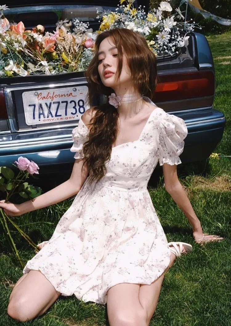 FLORAL PUFF SLEEVE DRESS