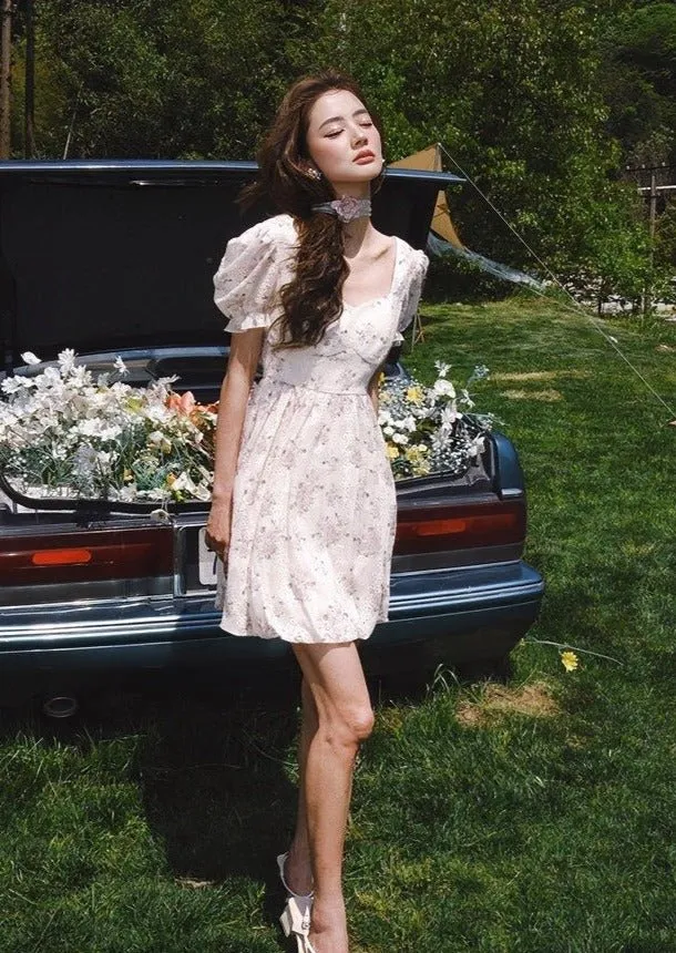 FLORAL PUFF SLEEVE DRESS