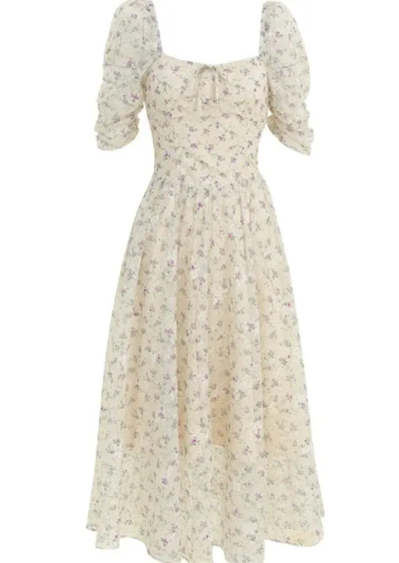 FLORAL PUFF SLEEVE DRESS