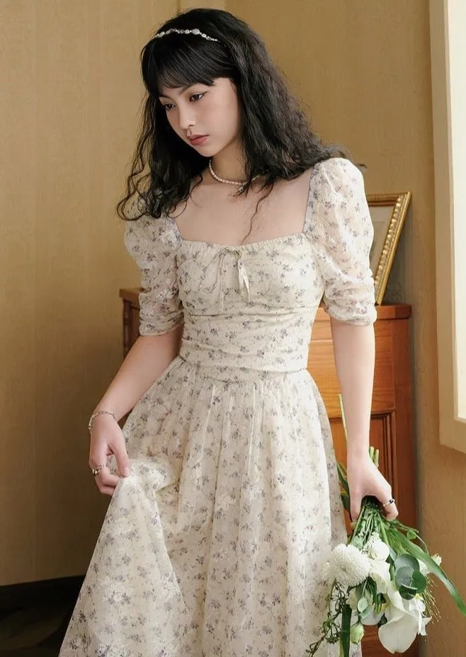 FLORAL PUFF SLEEVE DRESS