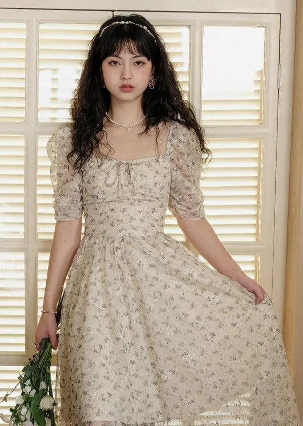 FLORAL PUFF SLEEVE DRESS