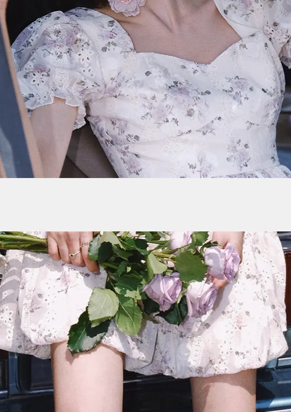 FLORAL PUFF SLEEVE DRESS