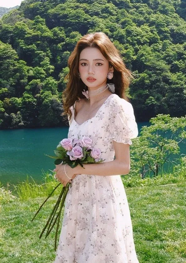 FLORAL PUFF SLEEVE DRESS