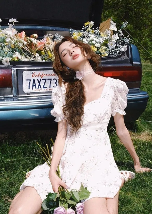 FLORAL PUFF SLEEVE DRESS
