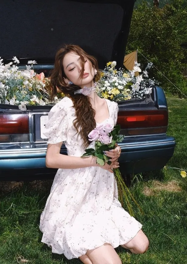 FLORAL PUFF SLEEVE DRESS