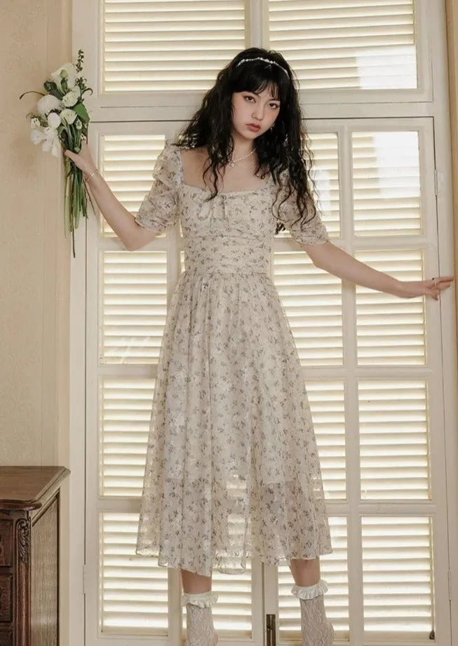FLORAL PUFF SLEEVE DRESS