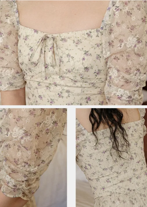 FLORAL PUFF SLEEVE DRESS