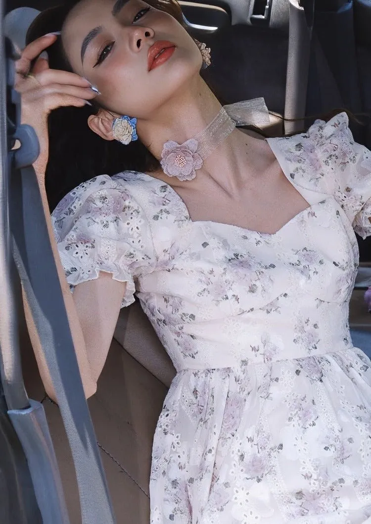 FLORAL PUFF SLEEVE DRESS
