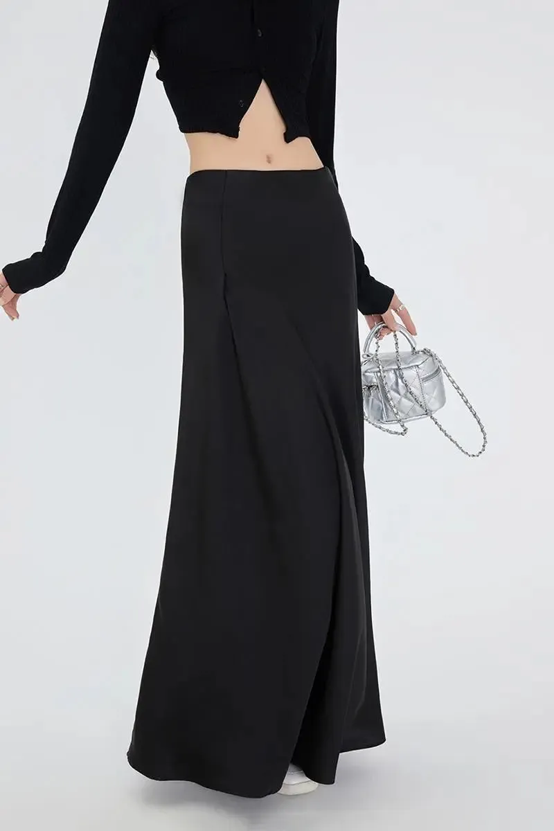 Flowy High Waist White Slip Maxi Skirt