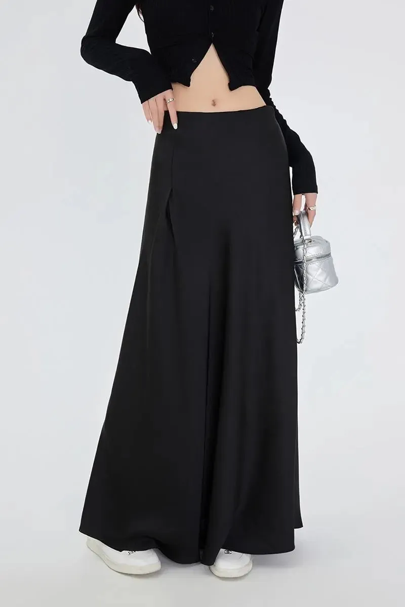 Flowy High Waist White Slip Maxi Skirt