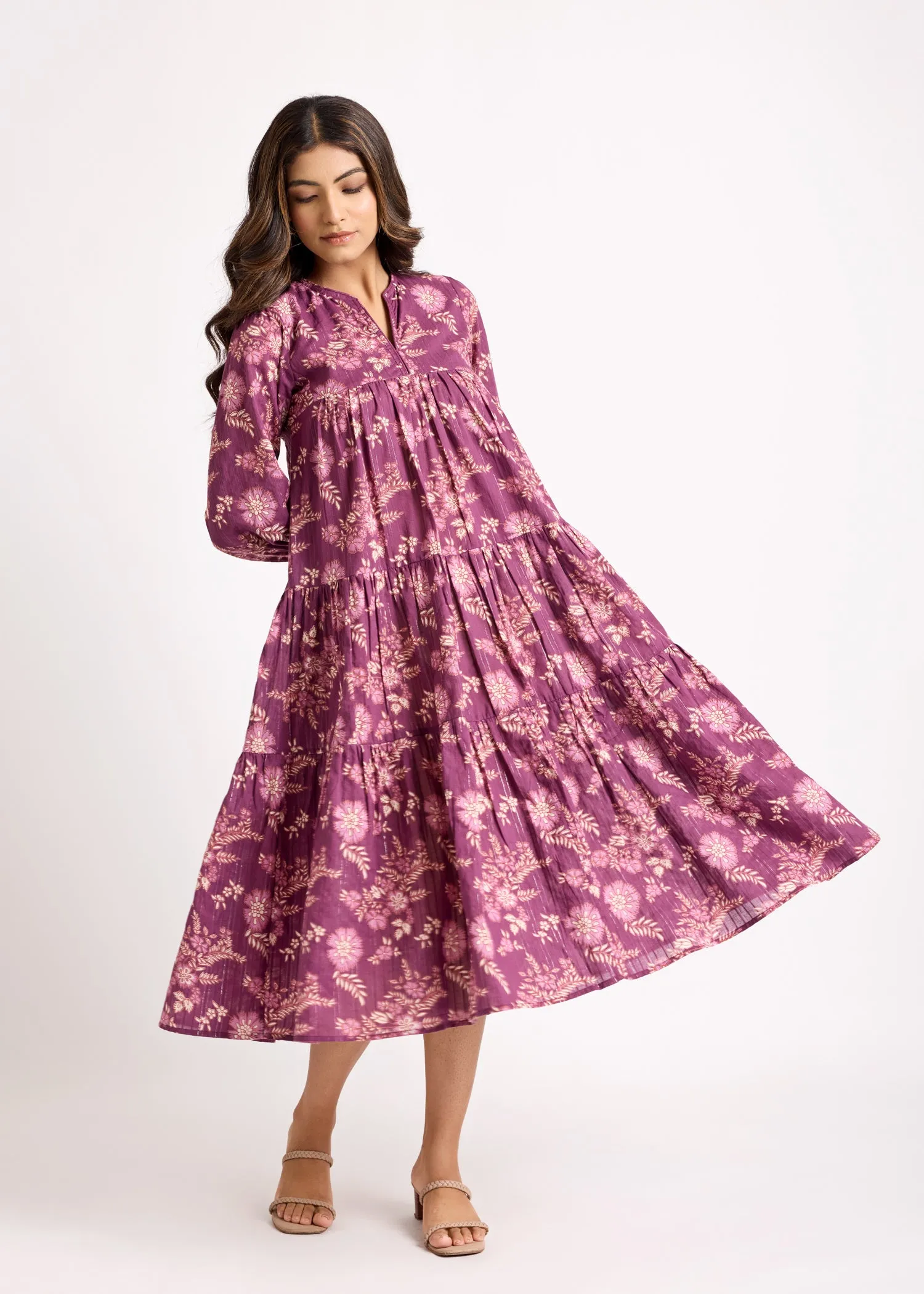 Flowy Tier Pink Dress
