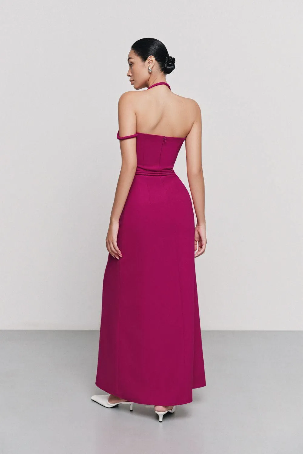 Giang Son A-line Halter Neck Cotton Rayon Floor Length Dress