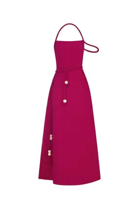 Giang Son A-line Halter Neck Cotton Rayon Floor Length Dress