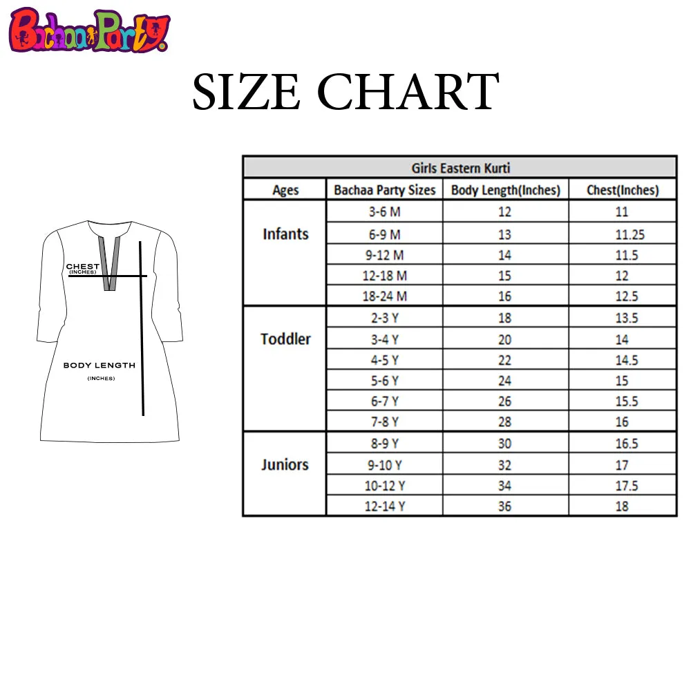 Girls Cotton Embroidered Kurti Artistic - Pink
