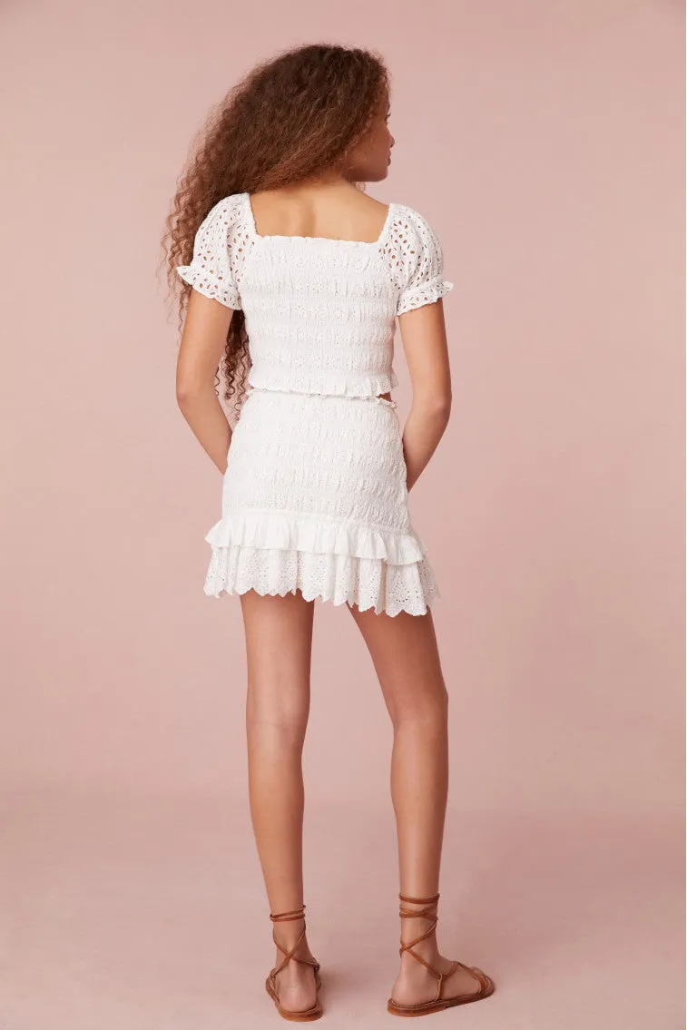 Girls Renette Smocked Skirt