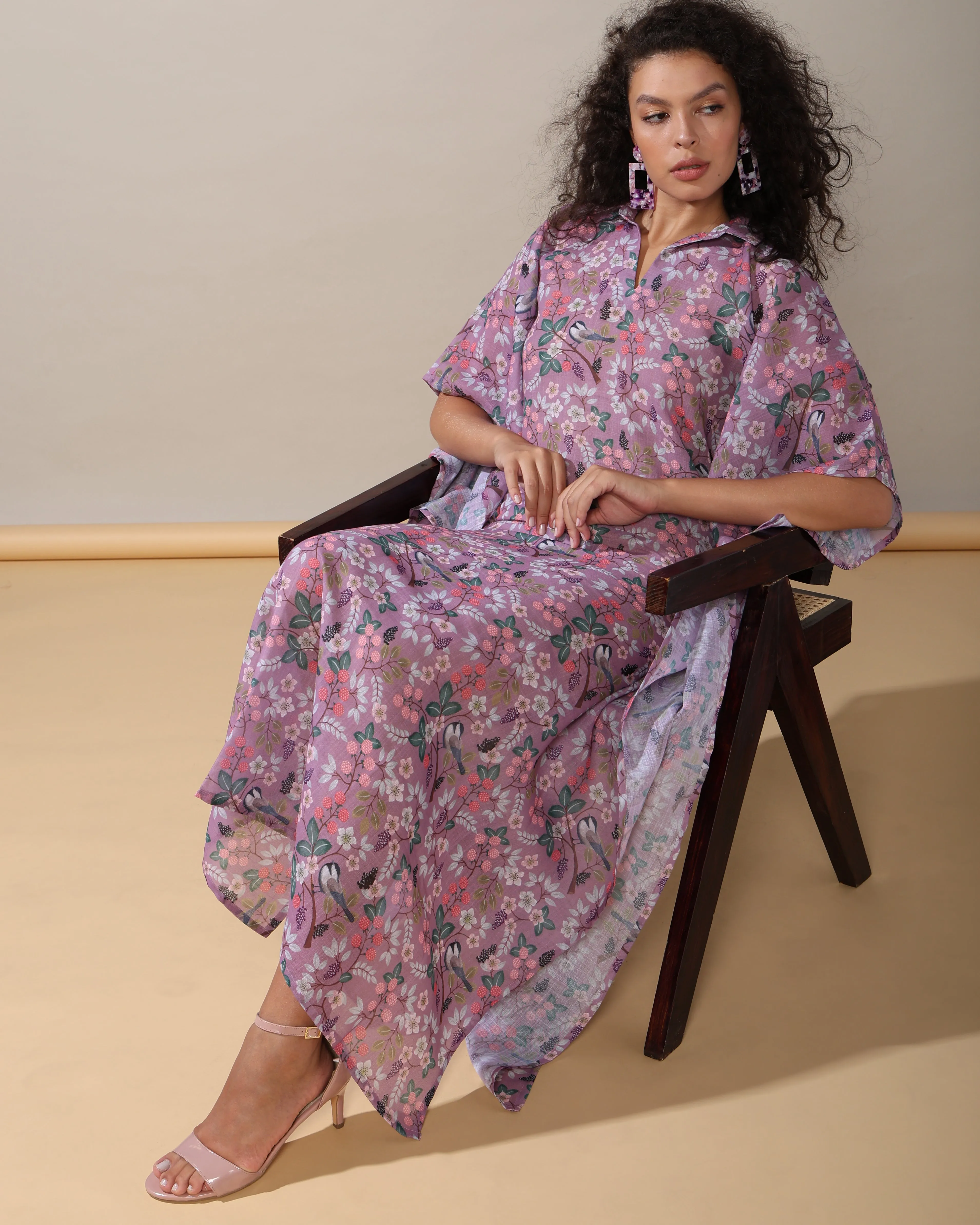 Glam in length linen long kaftan
