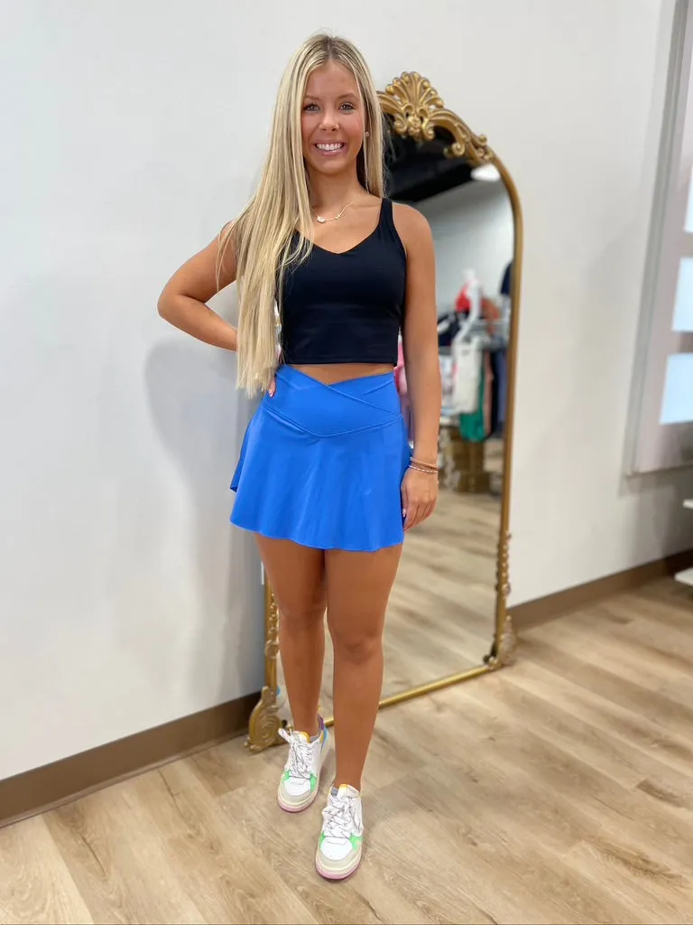 Halara Everyday Softlyzero Crossover Tennis Skirt Blue