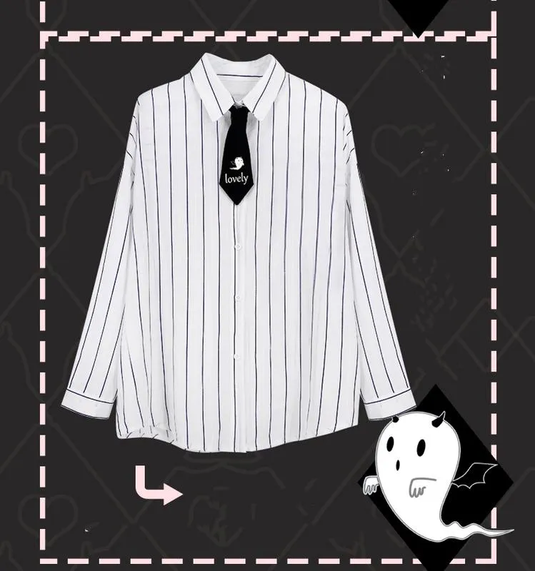 Halloween Gothic Baseball Jacket Little Ghost Coat Blouse