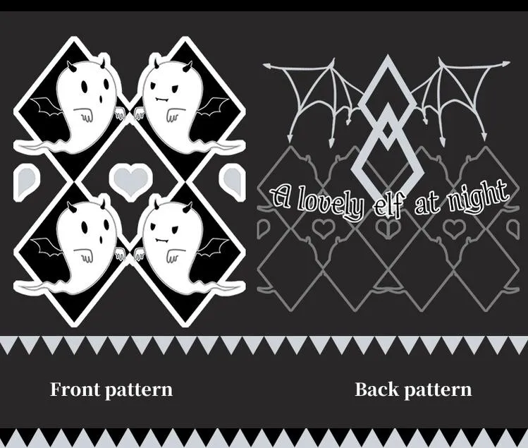 Halloween Gothic Baseball Jacket Little Ghost Coat Blouse