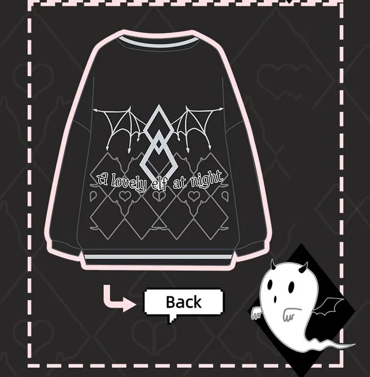 Halloween Gothic Baseball Jacket Little Ghost Coat Blouse