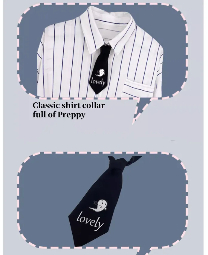 Halloween Gothic Baseball Jacket Little Ghost Coat Blouse