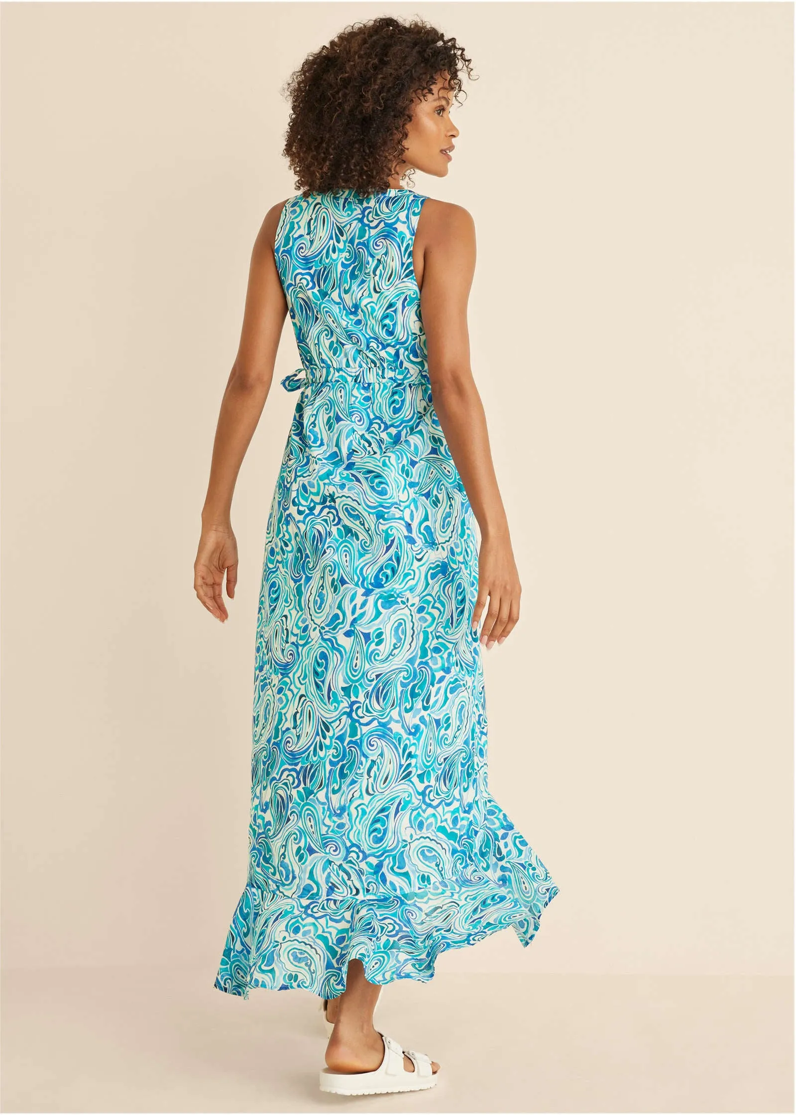 High-Low Wrap Dress - Pisces Paisley