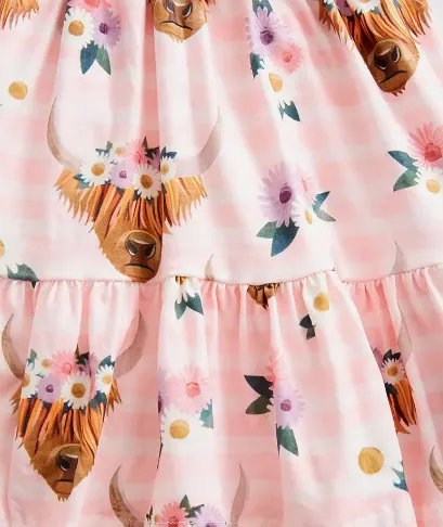 Highlander Cow Flower Dress