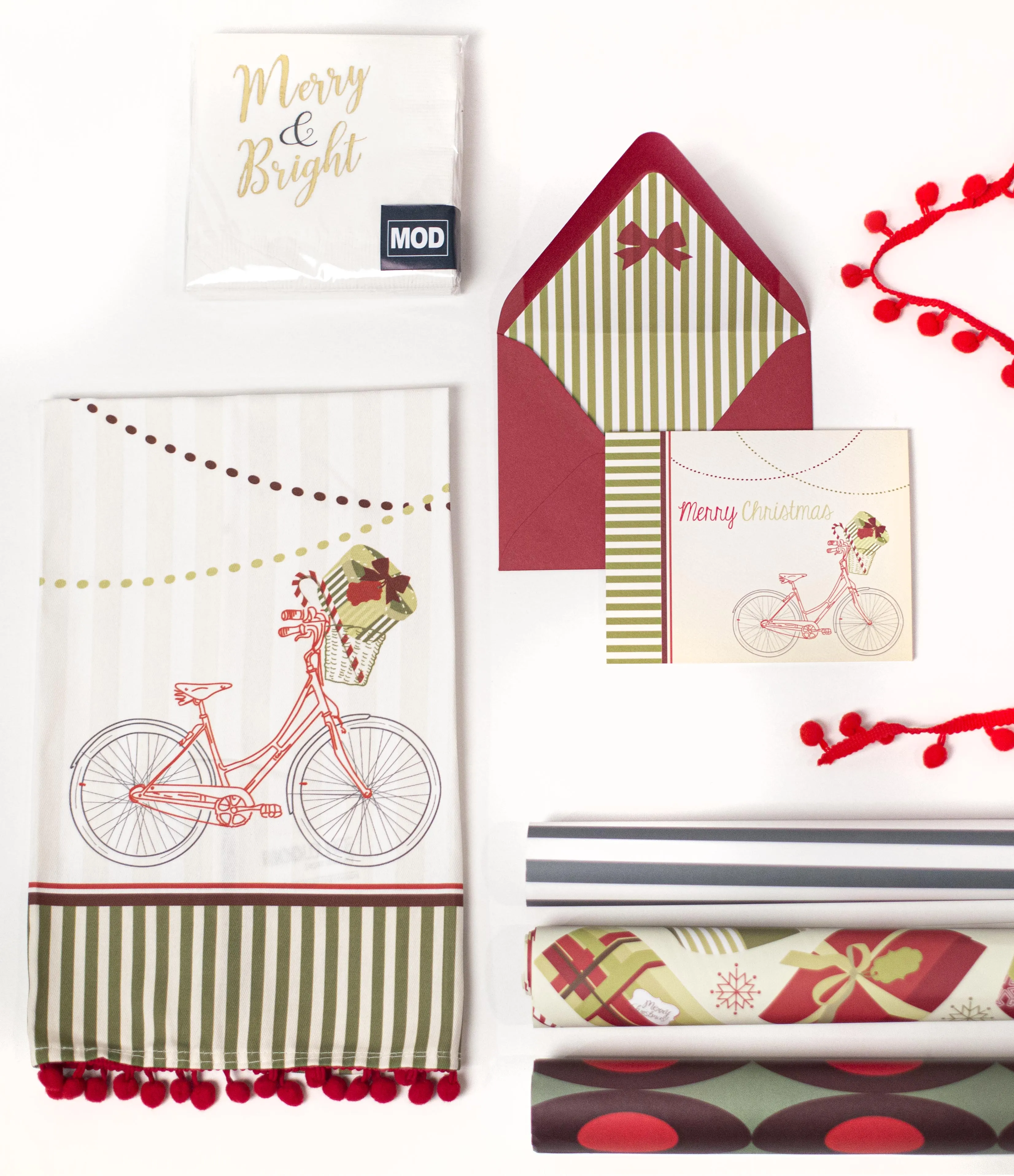 Holiday Vintage Bike Kitchen Tea Towel