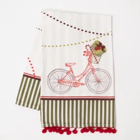 Holiday Vintage Bike Kitchen Tea Towel
