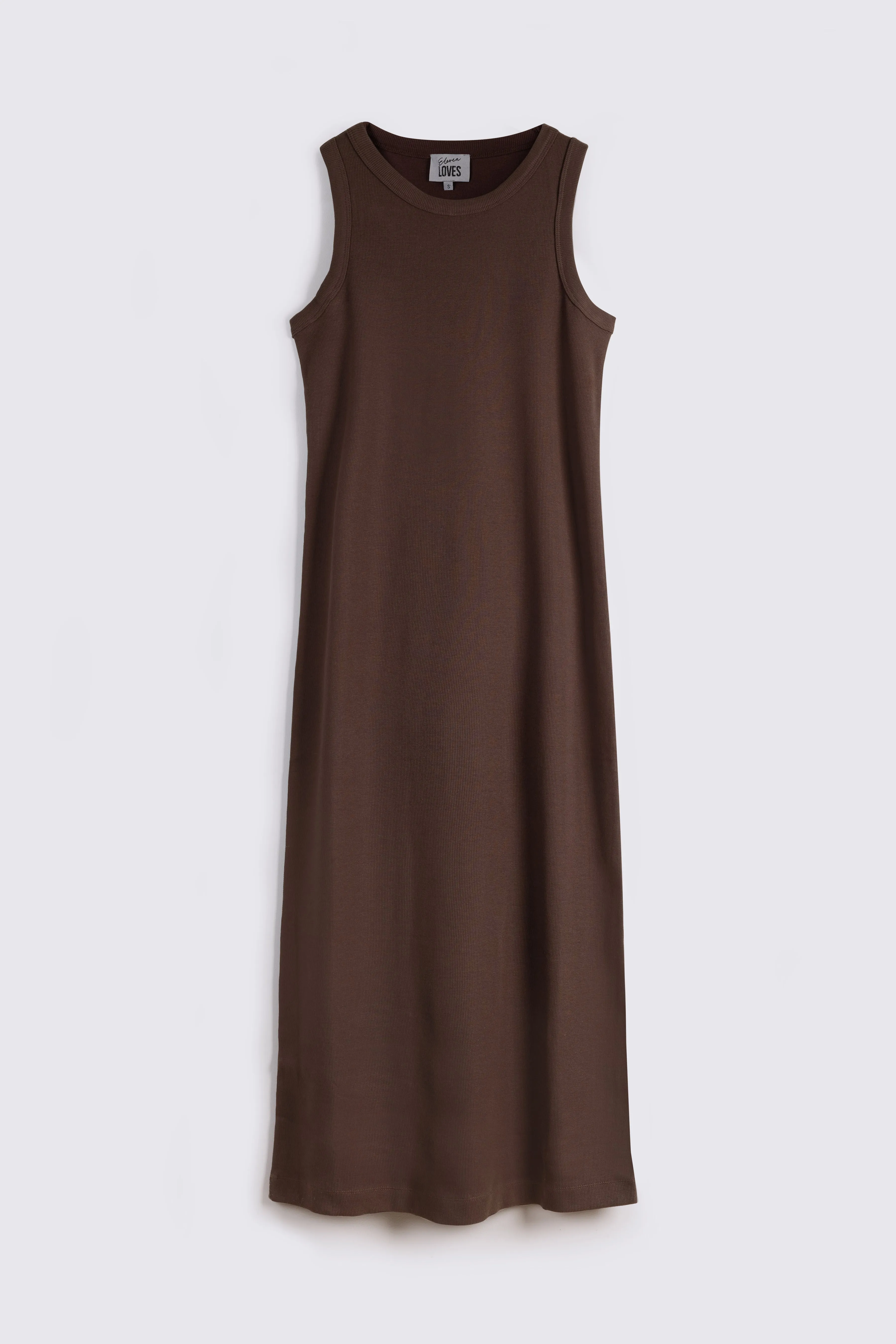 Izzy Ribbed Jersey Dress (Chocolate)