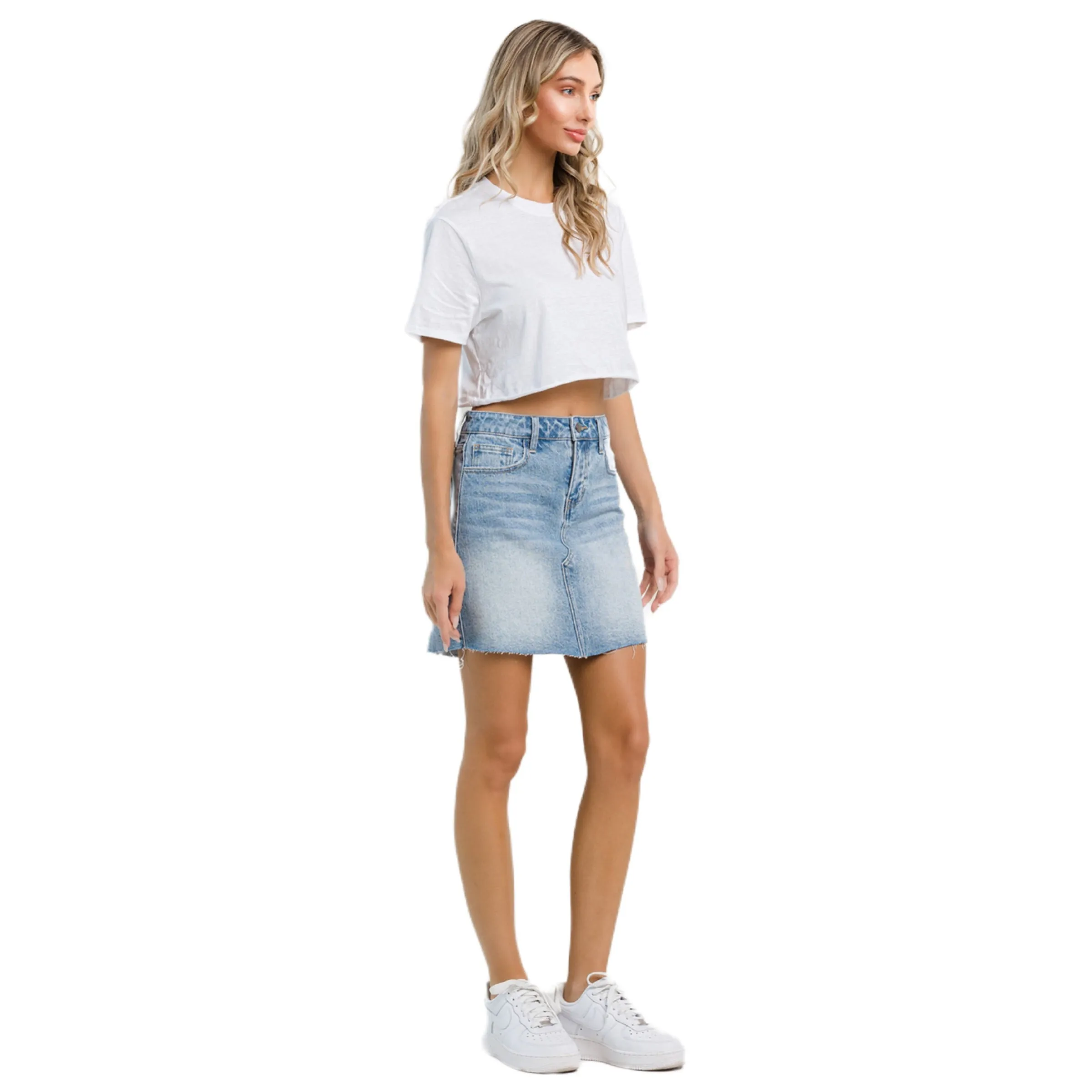 Jelly Jeans Denim A “It Girl” Skirt Curved Hem Size S, M, L, XL