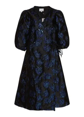 Jessa Wrap Dress - Blk/Blu Mix