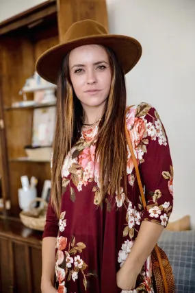 Jessi Dress Maroon Floral