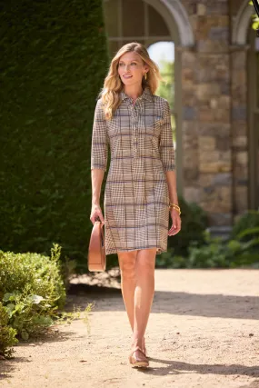 Jude Connally Susanna Dress - Glen Plaid Chocolate Cream