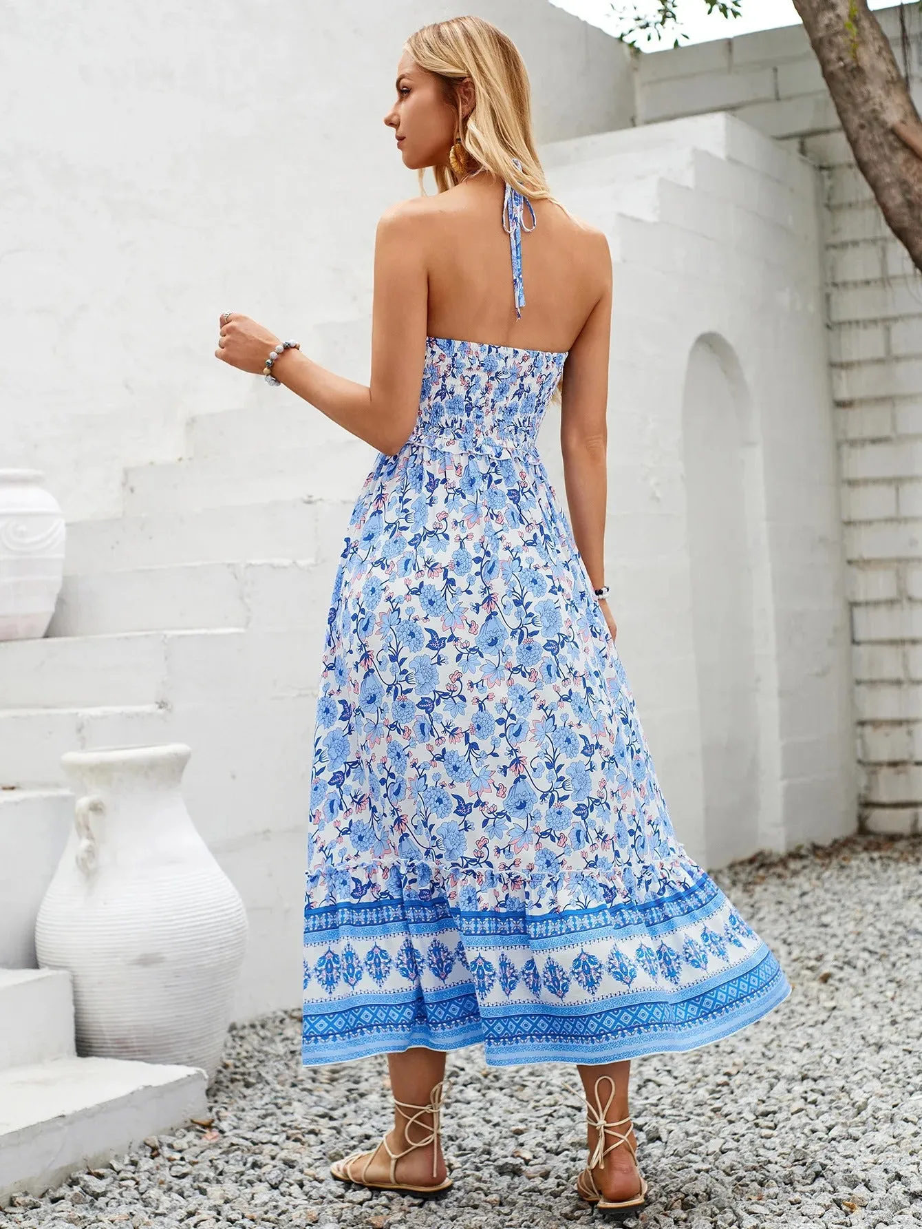 Julane Floral Halter Dress