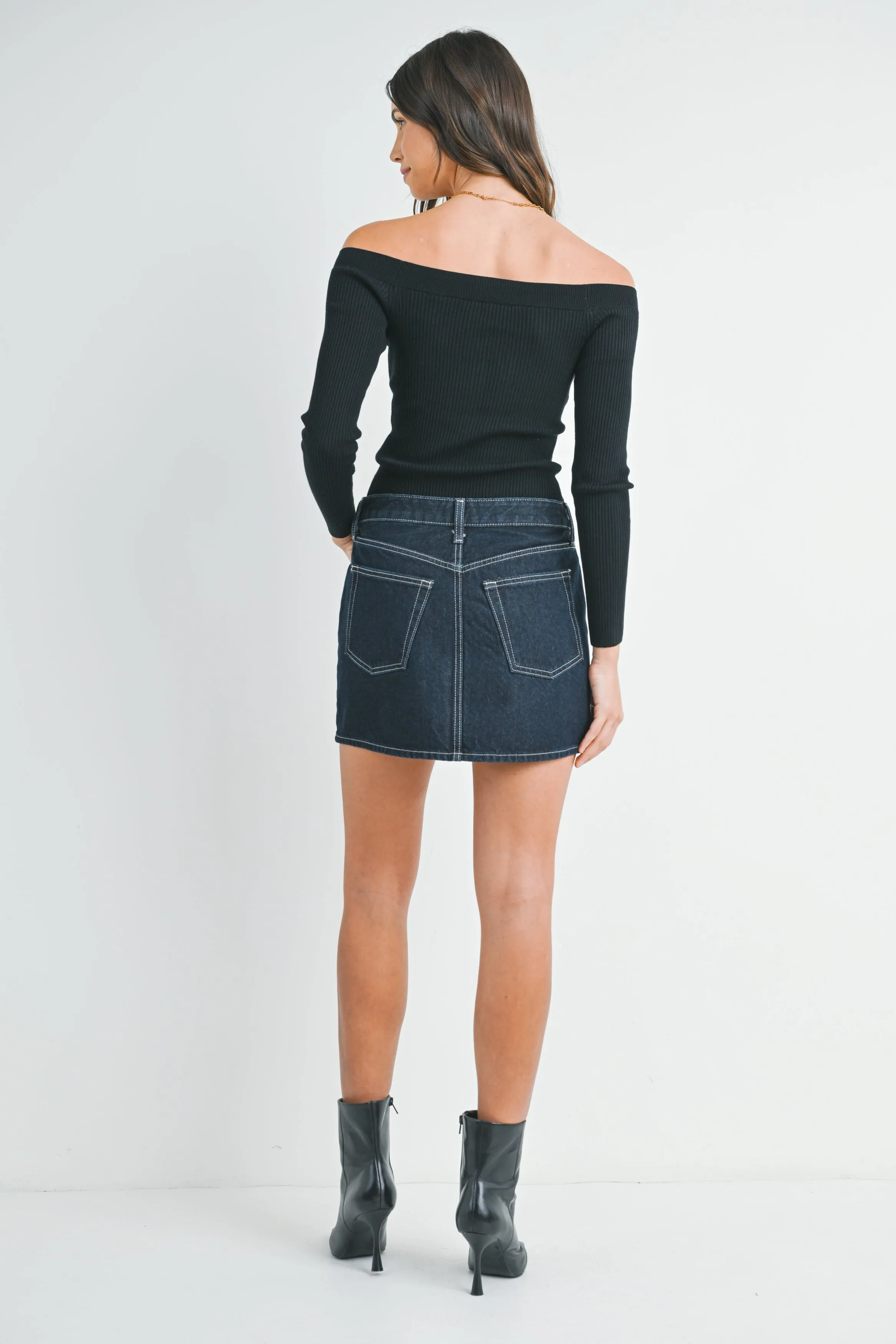 Just Black - Micro Clean Hem Skirt