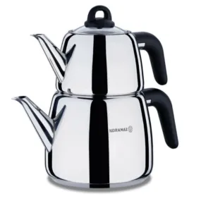 Korkmaz Bella A045 Nora Turkish Teapot Set for Stovetop 1.05 qt and 2.11 qt