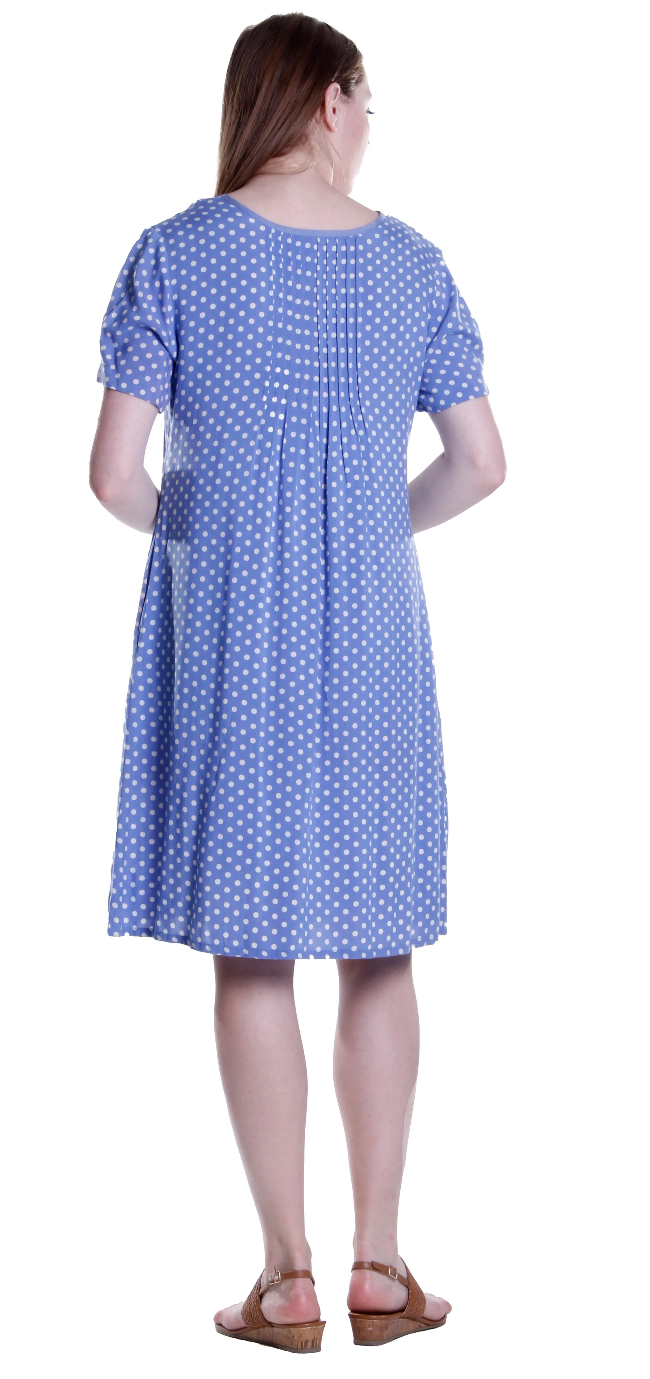 La Cera Short Sleeve Polka Dot Dress