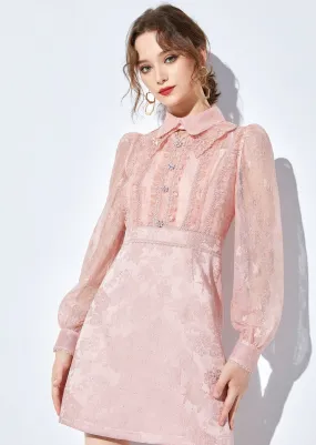LACE JACQUARD SHIRT DRESS